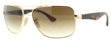 New Ray Ban RB3483 001/51 Gold/Brown Gradient Lens 60mm Sunglasses