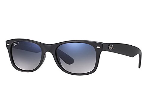 Ray Ban RB2132 Wayfarer 601S78 Matte Black/Blue Gradient 52mm Polarized Sunglasses
