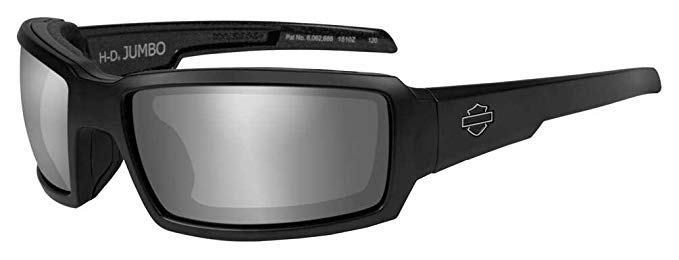 Harley-Davidson Men's Jumbo Sunglasses, Silver Flash Lens / Black Frame HDJUM04