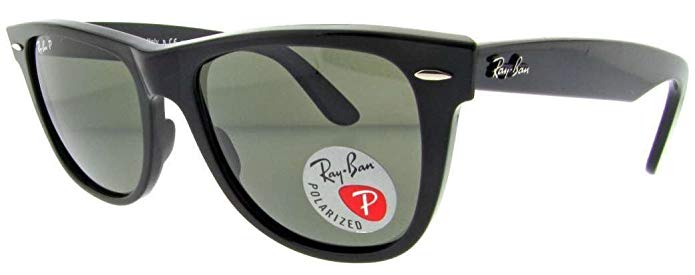 Ray Ban Wayfarer Polarized Sunglasses 2140 (Black Frame Crystal Green 50mm)