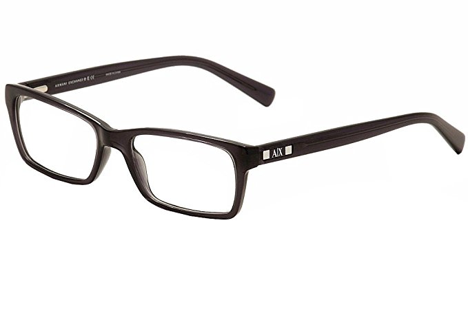 Armani Exchange AX3007 Eyeglass Frames 8005-53 - Black Transparent AX3007-8005-53
