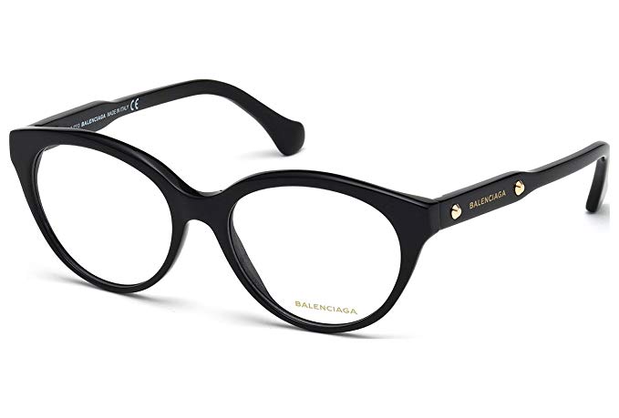 Balenciaga BA 5001 BA5001 001 Eyeglasses Shiny Black
