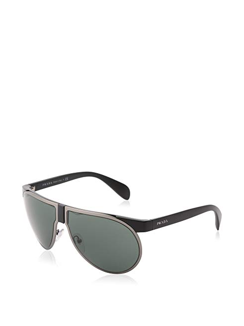 Prada PR23PS Sunglasses-1BO/3O1 Matte Black/Matte Gunmet (Gray Green Lens)-62mm