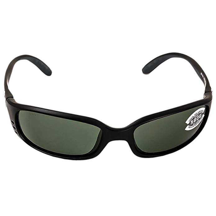 Costa Brine Polarized Sunglasses - Costa 580 Glass Lens Matte Black/Gray, One Size