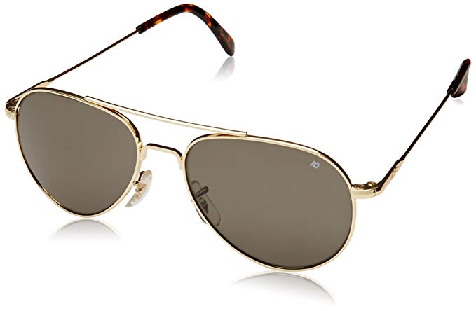 AO Eyewear General Wire Spatula Aviator Sunglasses with Gold Frame