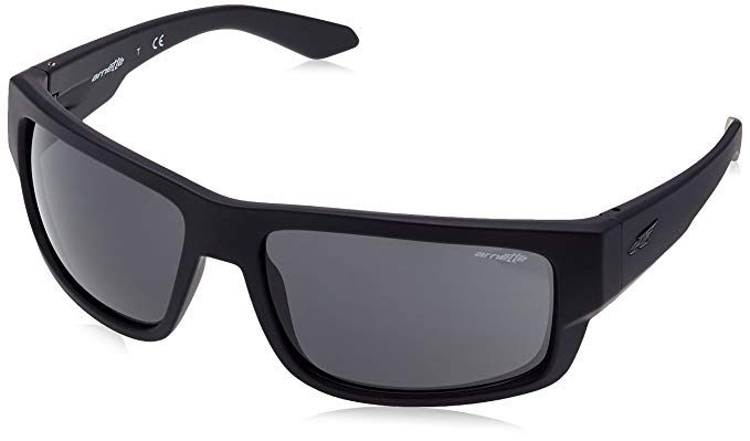 Arnette Men's Grifter Rectangular Sunglasses, Fuzzy Black, 62 mm
