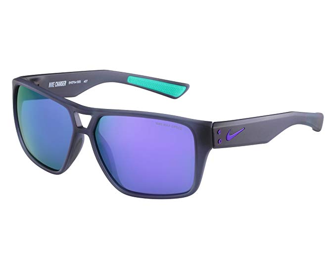 Nike EV0764-005 Charger R Sunglasses (One Size), Matte Crystal Dark Magnet Grey/Hyper Grape, Grey with Violet Flash Lens