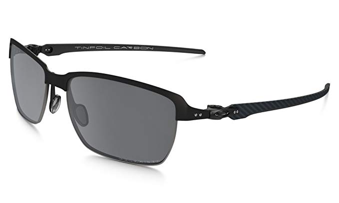 Oakley Men's Tinfoil Carbon Polarized Iridium Rectangular Sunglasses