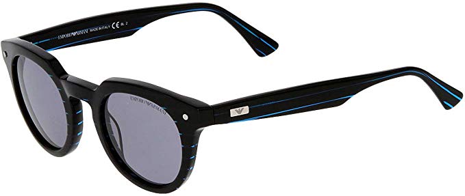 Emporio Armani 9800 YWR Striped Turquoise Plastic Sunglasses