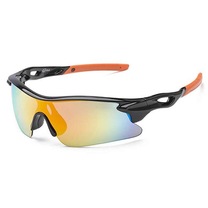 Unbreakable TR90 Frame Sports Wrap Sunglasses for Cycling, Ski, Golf