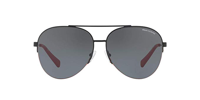Armani Exchange Men's Metal Man Aviator Sunglasses, Matte Black, 60 mm