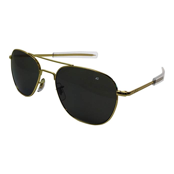 AO Eyewear American Optical Original Pilot Bayonet 52mm Gold Color Correct Grey Sunglasses