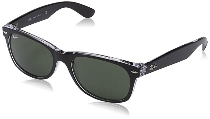 Ray-Ban Top Black on Transparent/Green New Wayfarer Sunglasses