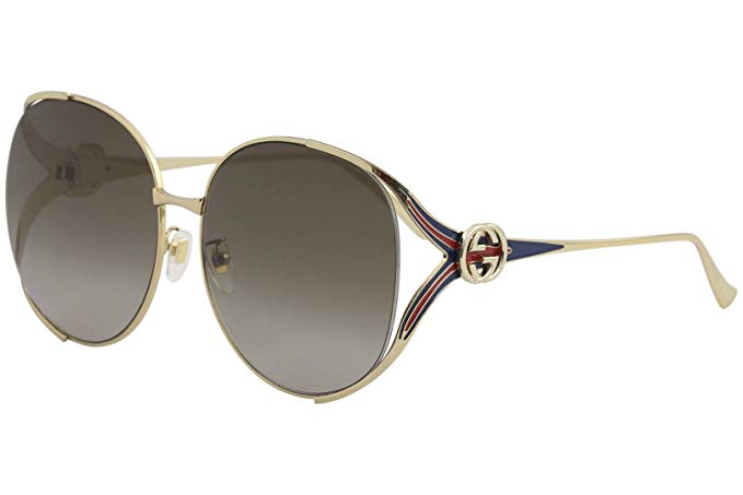 Gucci sunglasses (GG-0225-S 002) Gold - Blue - Brown grey black Gradient lenses