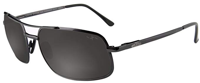 Xezo Men's UV 400 Pure Titanium Polarized Featherweight Sunglasses, Dark Gun-Meatl, 20g/0.7 oz