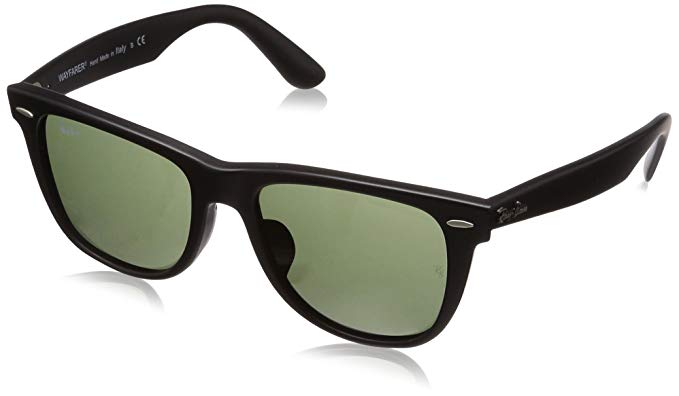 Ray-Ban Wayfarer Polarized Square Sunglasses, Matte Black, 54.0 mm