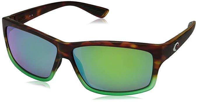 Costa del Mar Cut Polarized Iridium Square Sunglasses, Matte Tortuga Fade, 60.6 mm