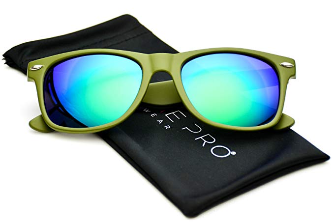 Flat Matte Reflective Revo Color Lens Wayfarer Sunglasses