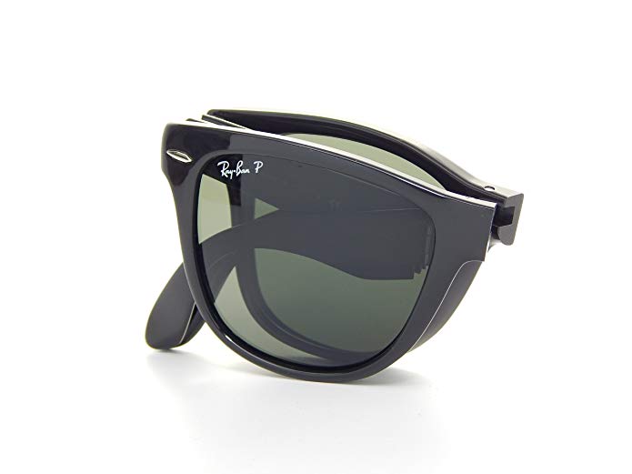 Ray Ban Folding Wayfarer RB4105 601/58 Glossy Black/Polarized Gray 50mm Sunglasses