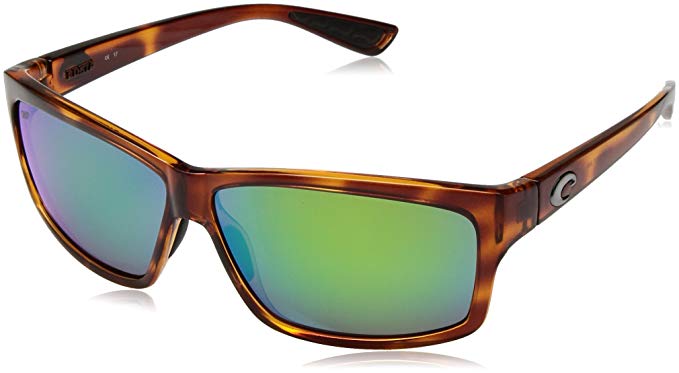 Costa del Mar Cut Polarized Iridium Square Sunglasses, Honey Tortoise, 60.6 mm