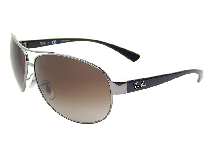 New Ray Ban RB3386 004/13 Gunmetal/ Brown Gradient 63mm Sunglasses