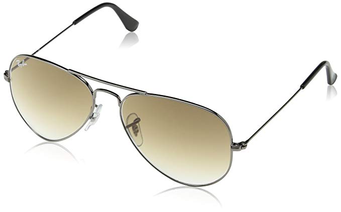 Ray-Ban Men's Aviator Large Metal Sunglasses, Gunmetal, 55 mm